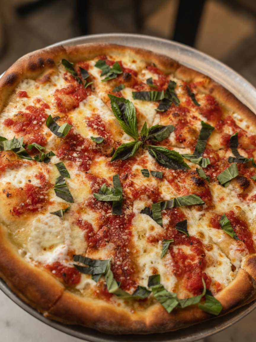 Freshly prepared Italian pizza from the Taste of Italy kitchen
